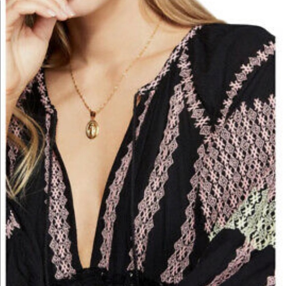 NWT Free People Women's Black Wild Horses Embroidered Mini Dress Medium - Picture 7 of 11